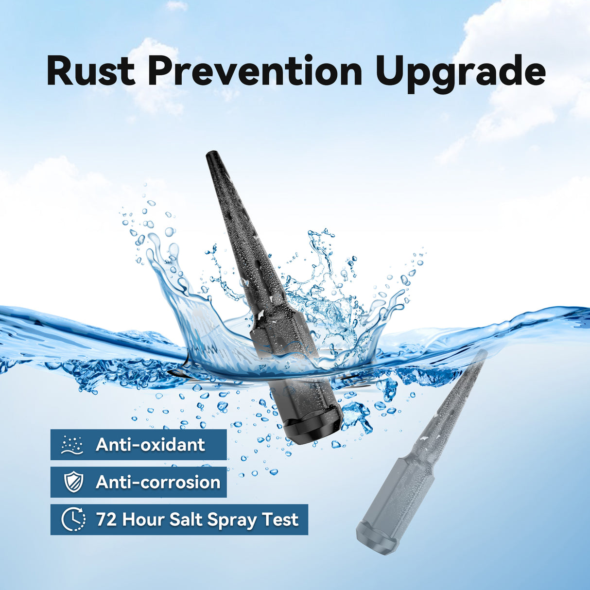 Richeer M14x1.5 Lug Nuts, 32PCS Spike, Closed End for Trucks & SUVs - Black