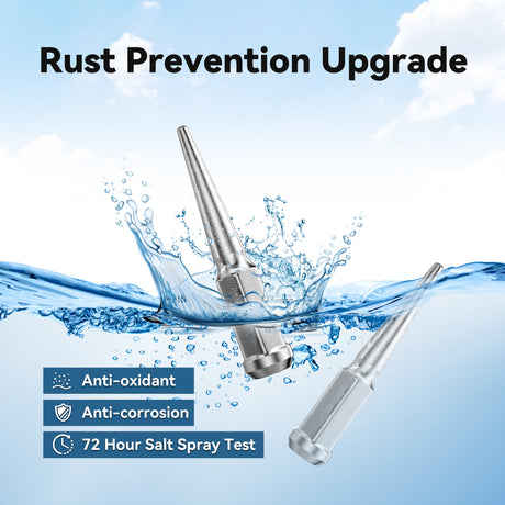 Richeer M14x1.5 Lug Nuts, 32PCS Spike, Closed End for Trucks & SUVs - Chrome