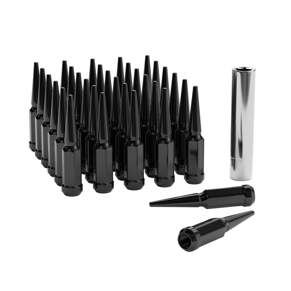 Richeer 9/16-18 Lug Nuts, 32PCS Spike, Closed End for Trucks & SUVs - Chrome