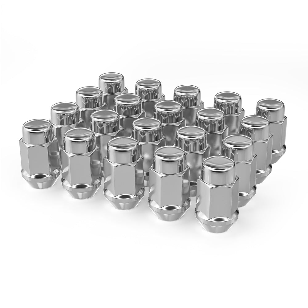 Richeer M14x1.5 Lug Nuts, 20PCS Bulge Acorn, Closed End for Trucks & SUVs - Chrome