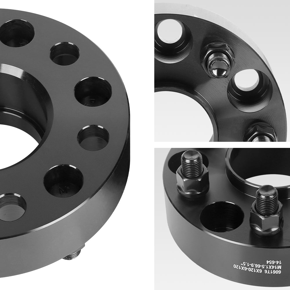 Richeer 6x120mm Hub Centric Wheel Spacers Fits 2015 + Chevy Colorado 2018 + Traverse 2015 + GMC Acadia Canyon- 1.5" Thick Black