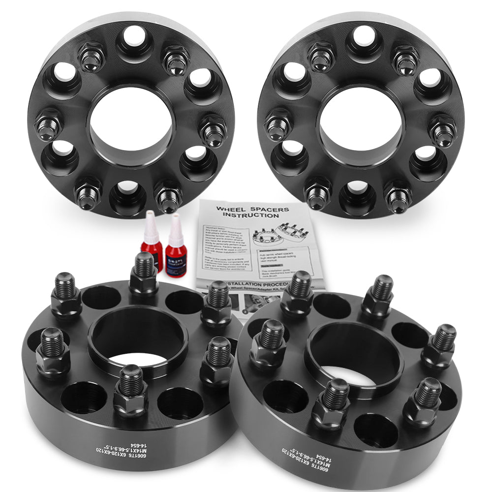 Richeer 6x120mm Hub Centric Wheel Spacers Fits 2015 + Chevy Colorado 2018 + Traverse 2015 + GMC Acadia Canyon- 1.5" Thick Black