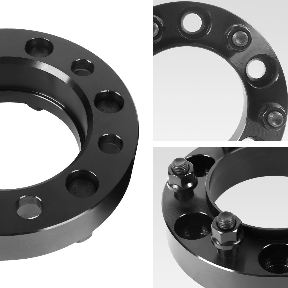 Richeer 6x5.5" Hub Centric Wheel Spacers Fits Toyota 2003-2022 4-Runner 2000-2023 Tacoma 2000-2006 Tundra 2007-2014 FJ Cruiser- 1.25" Thick Black