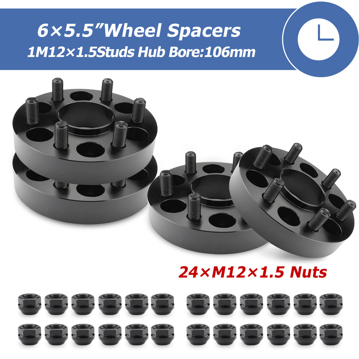 Richeer 1" 6x5.5 Hub Centric Wheel Spacers Fits Toyota 2003-2022 4Runner 2000-2022 Tacoma 2000-2006 Tundra 2007-2014 FJ Cruiser