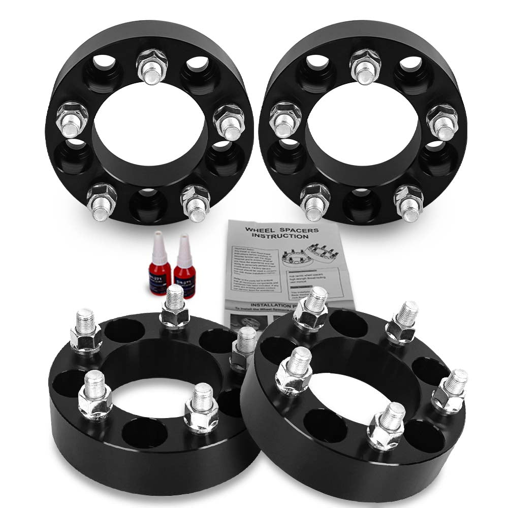 Richeer 5x4.5" Wheel SpacersWheel Spacer for Wrangler Ranger Explorer Mustang Edge with 1/2-20 Studs 82.5mm Center Bore- 1.5" Thick Black