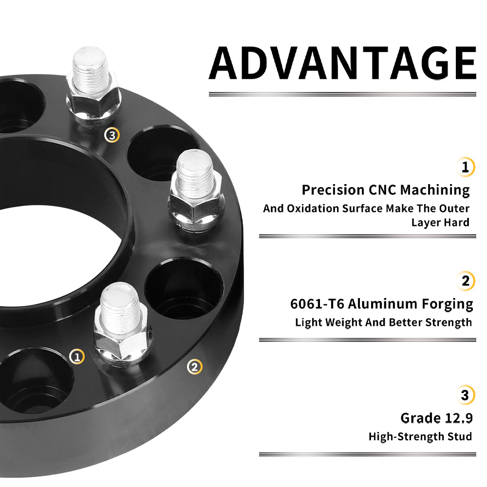 Richeer 6x135mm Hub Centric Wheel Spacers Fits 2015+ F150 | 2015+ Expedition | 2015+ Lincoln Navigator-1.5" Thick Black