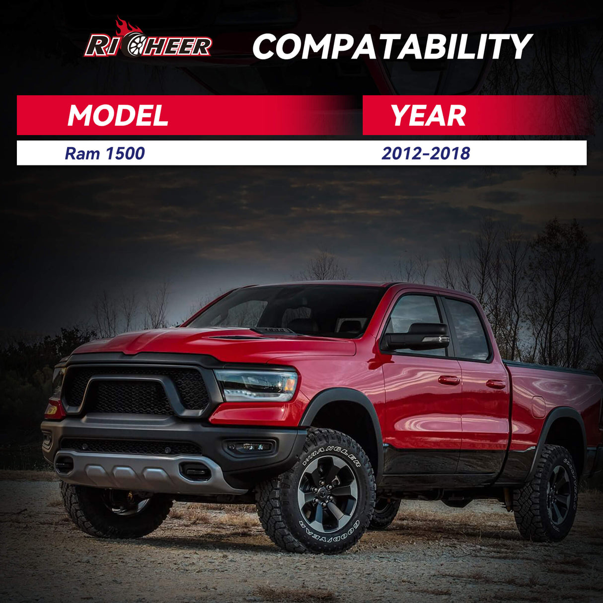 Richeer 5x5.5" Wheel Spacers for Off-Road Vehicles (Ram & More)-1.5" Thick Black