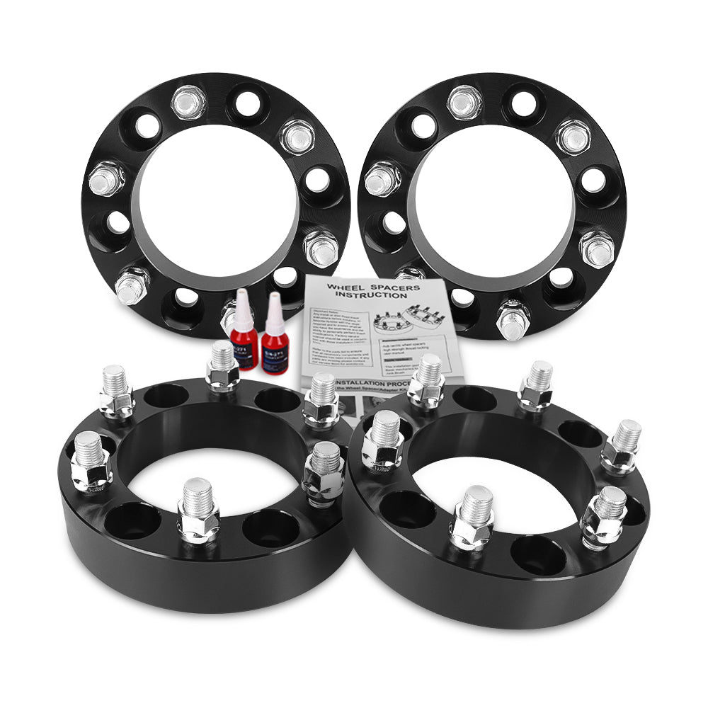 Richeer 6x5.5" Wheel Spacers for Off-Road Vehicles (Chevy, GMC, Ram & More)- 1.5" Thick Black