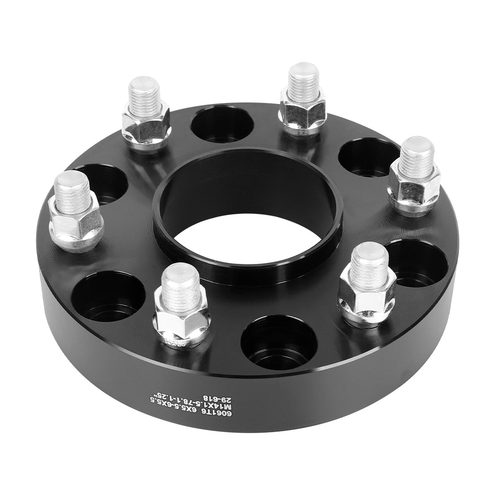 Richeer 6x5.5" Hub Centric Wheel Spacers Fits 1999+ Chevy Silverado | 2023+ Colorado | 1999+ GMC Sierra | 2023+ Canyon-1.25" Thick Black