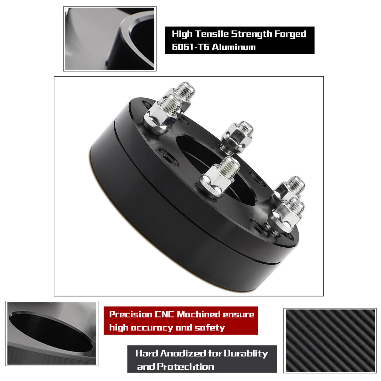 Richeer 5x5" to 6x5.5" Wheel Adapters for GM & Jeep 5 To 6 Lug Conversion