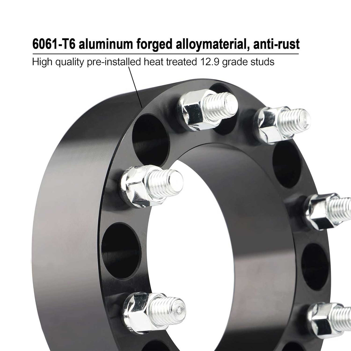 Richeer 8x170mm M14×2.0 Wheel Spacers Fits 1999-2004 Ford F250 F350 Super Duty| Single Rear Wheel | Dual Rear Wheel -2" Thick Black