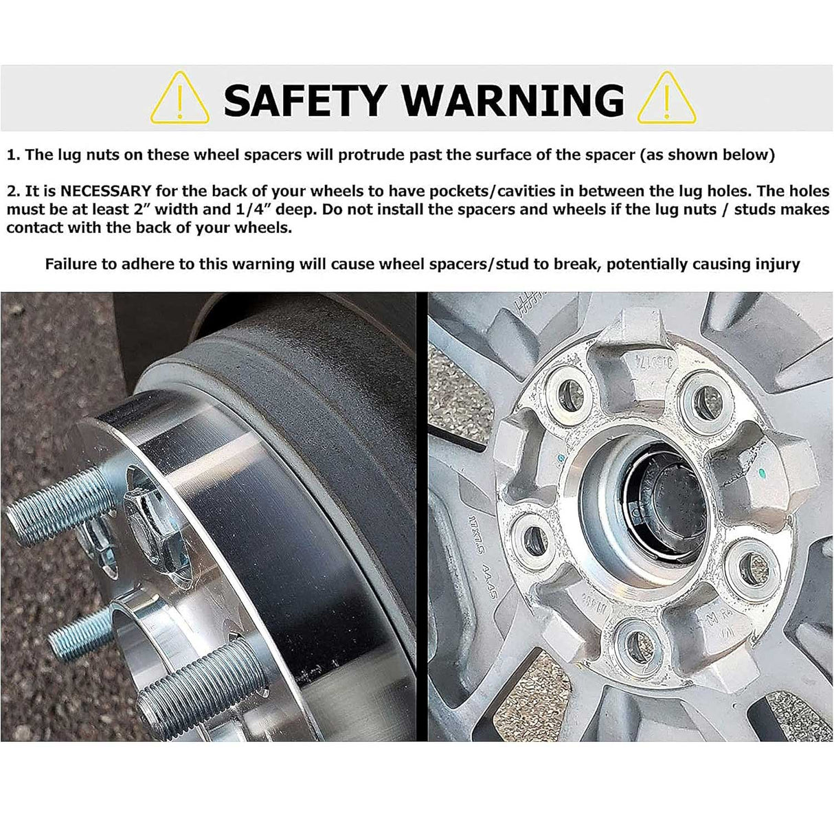 Richeer 8x170mm M14×2.0 Wheel Spacers Fits 1999-2004 Ford F250 F350 Super Duty| Single Rear Wheel | Dual Rear Wheel -2" Thick Black