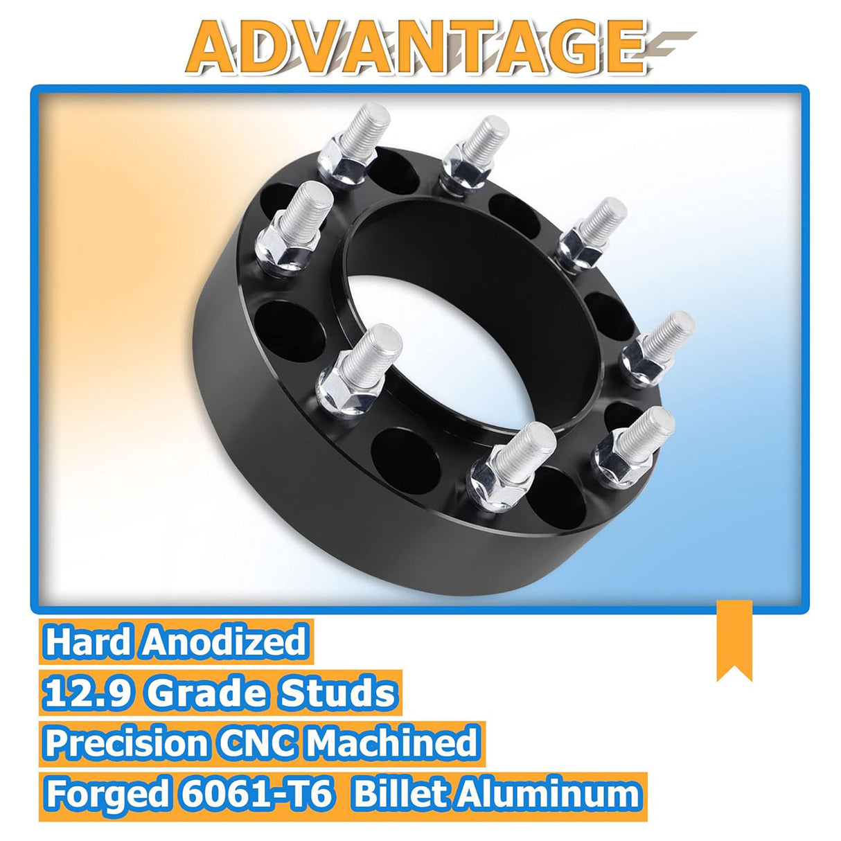 Richeer 8x170mm M14x1.5 Wheel Spacers Fits 2003+ Ford F250 F350 Super Duty Single Rear Wheel | 03-05 Dually Rear Wheel Vehicles F&R-1" Thick Black