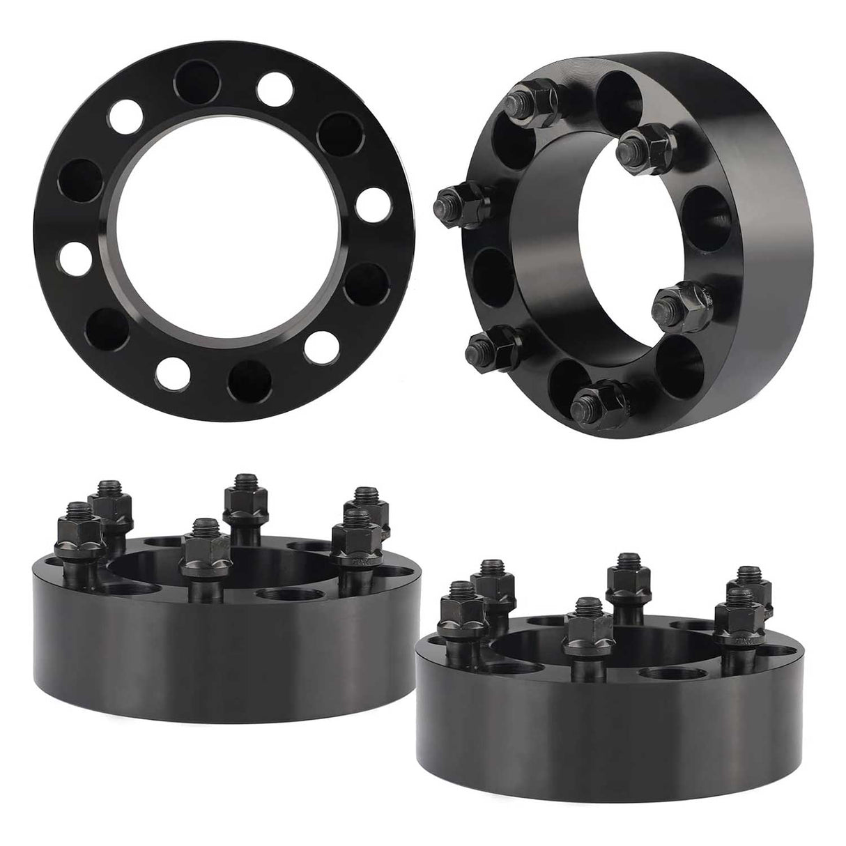 Richeer 6x5.5" Wheel Spacers for Off-Road Vehicles (Toyota, Chevy & More)-2" Thick Black