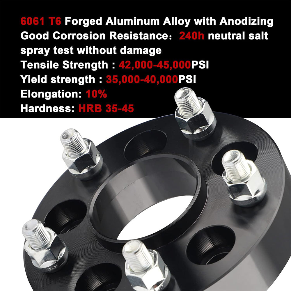 Richeer 1.25 inch 5x4.5" to 5x5" Hubcentric Wheel Adapters for Off-Road Vehicles (Ford, Jeep & More)