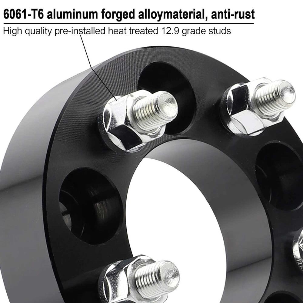 Richeer 5x5" Wheel Spacers for Off-Road Vehicles(Jeep, Chevy, GMC & More)-2" Thick Black