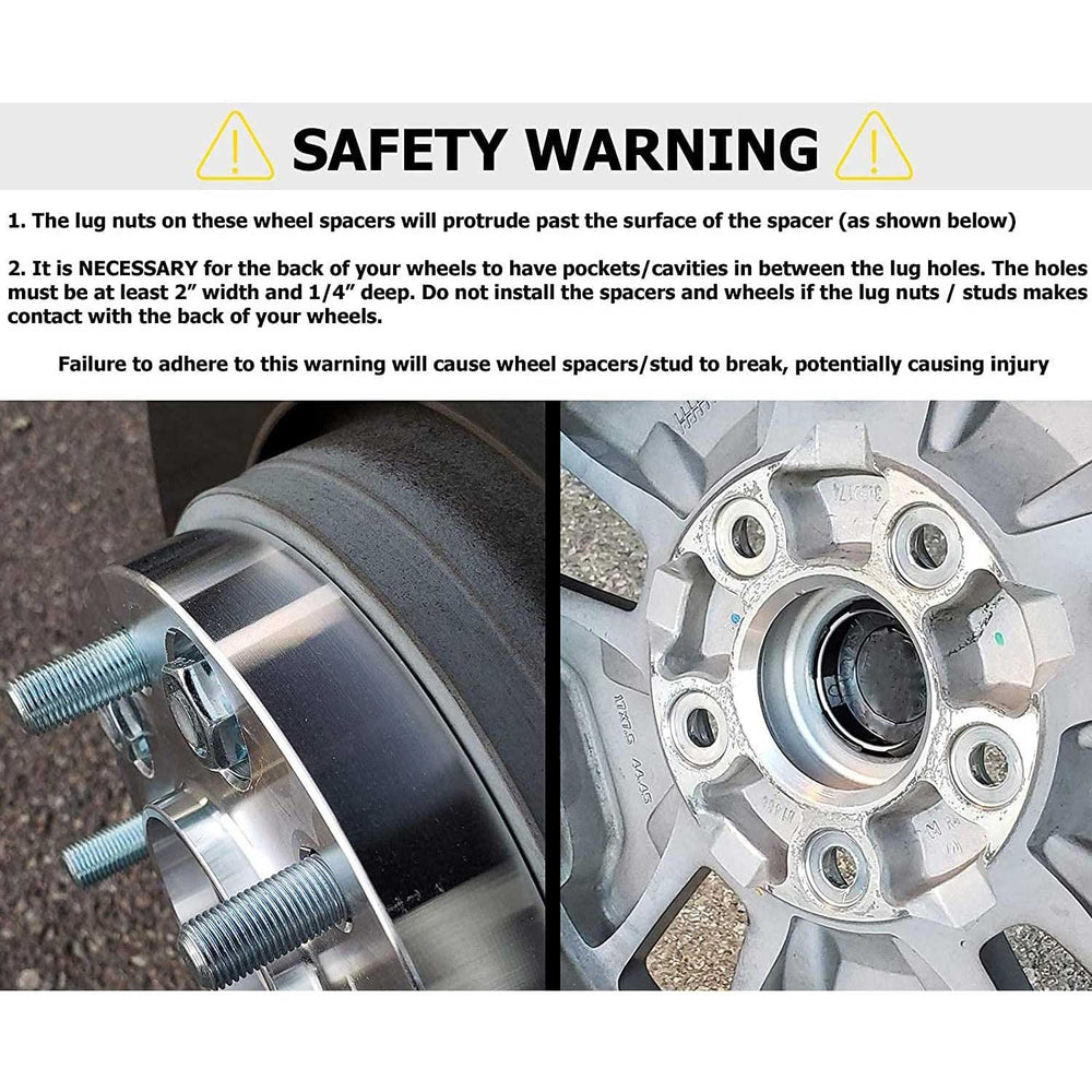 Richeer 5x5" Wheel Spacers for Off-Road Vehicles(Jeep, Chevy, GMC & More)-2" Thick Black