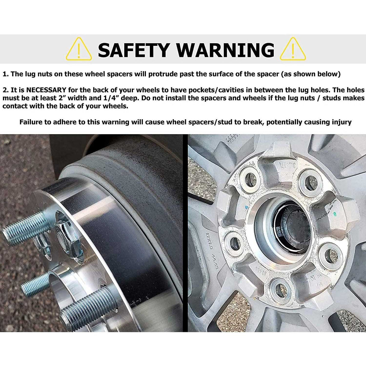 Richeer 5x5" Wheel Spacers for Off-Road Vehicles(Jeep, Chevy, GMC & More)-2" Thick Black