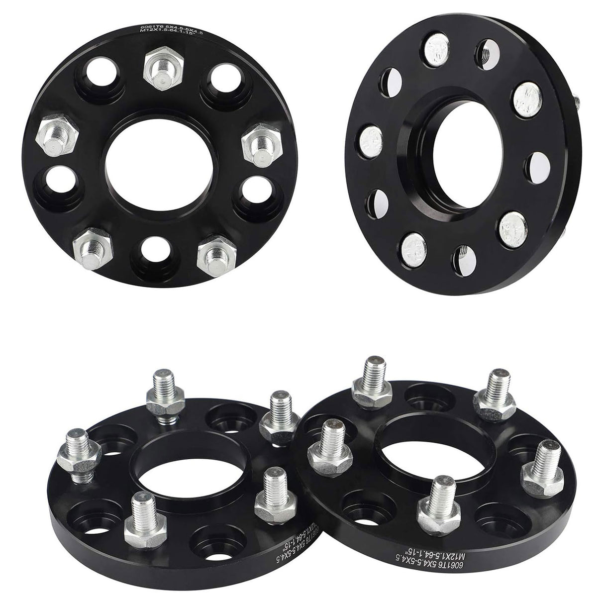 Richeer 5x4.5" Hub Centric Wheel Spacers Fits Honda | Acura Passenger Cars-15MM Thick Black