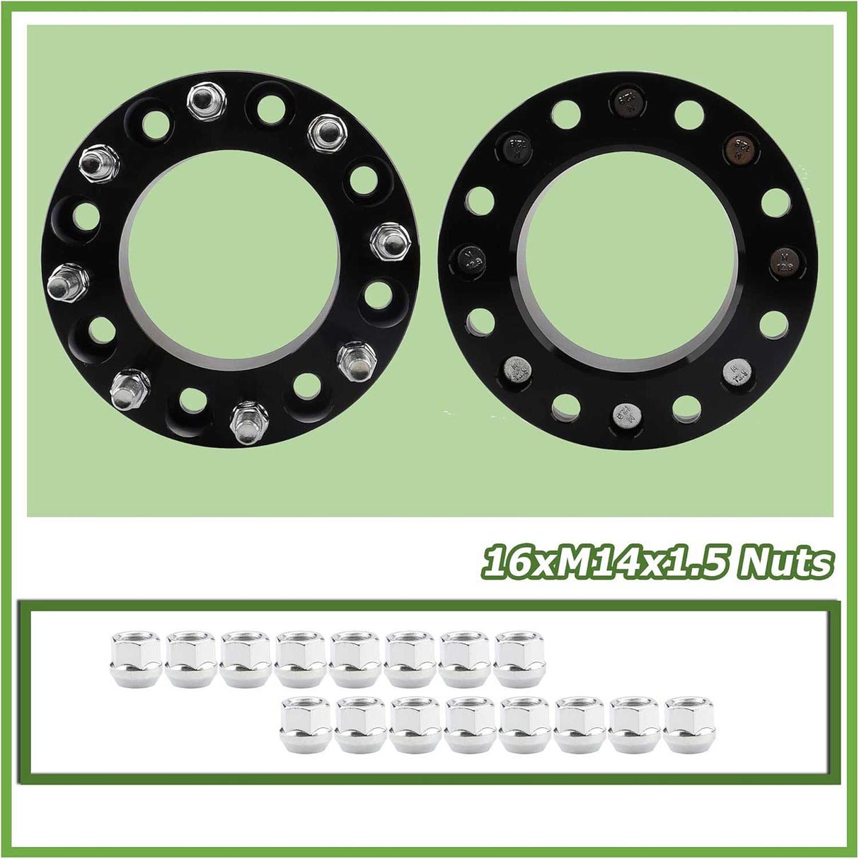 Richeer 8x180mm Wheel Spacers Fits 2011+ Chevy Silverado GMC Sierra 2500 3500 Single Rear Wheel Vehicles-2" Thick Black