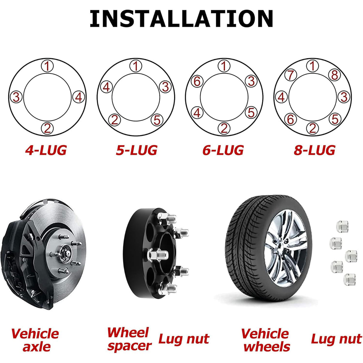Richeer 5x115mm Hub Centric Wheel Spacers Fits 2005 + Chrysler 300 | 2005 + Dodge Challenger Charger Magnum-1.25" Thick Black