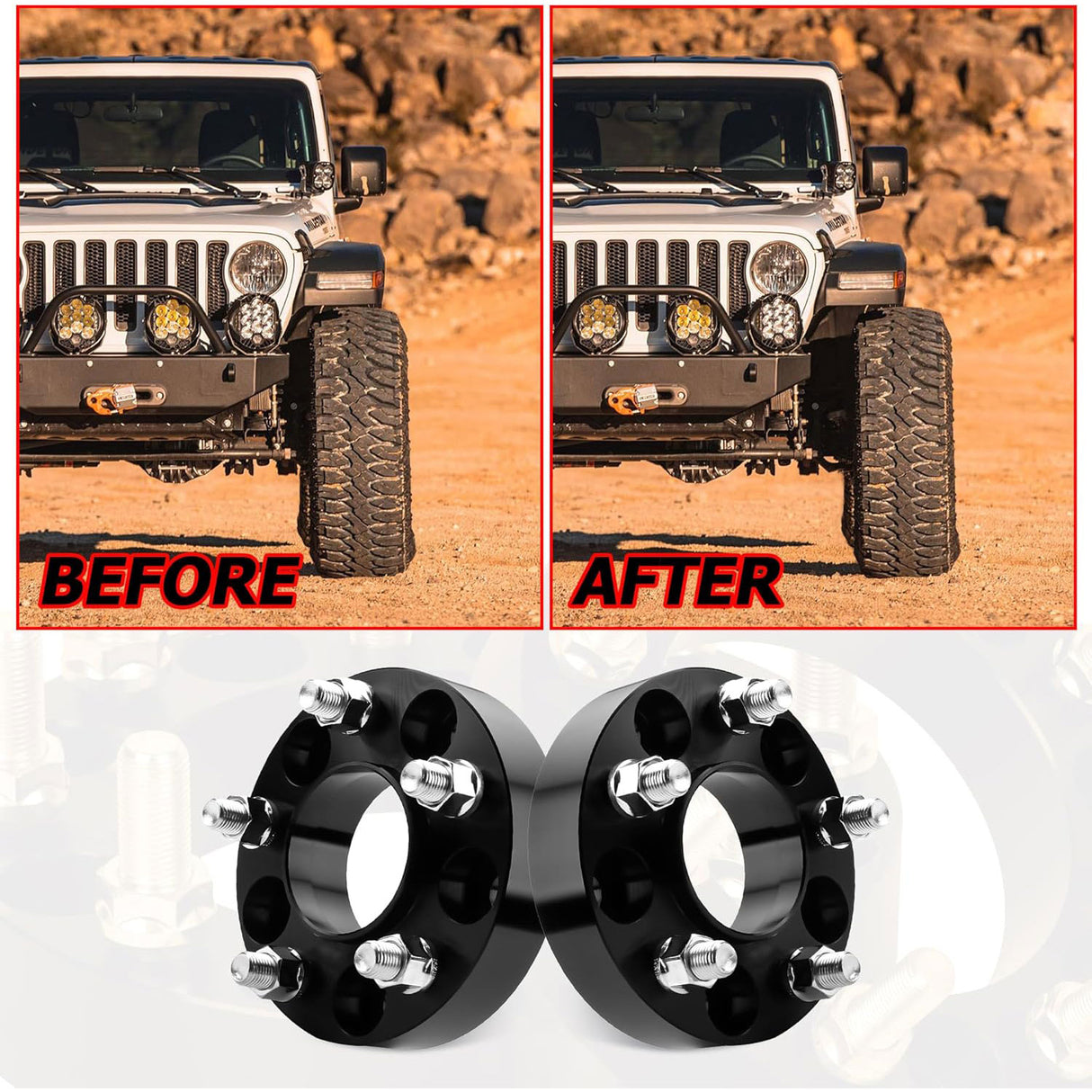 Richeer 5x115mm Hub Centric Wheel Spacers Fits 2005 + Chrysler 300 | 2005 + Dodge Challenger Charger Magnum-1.25" Thick Black