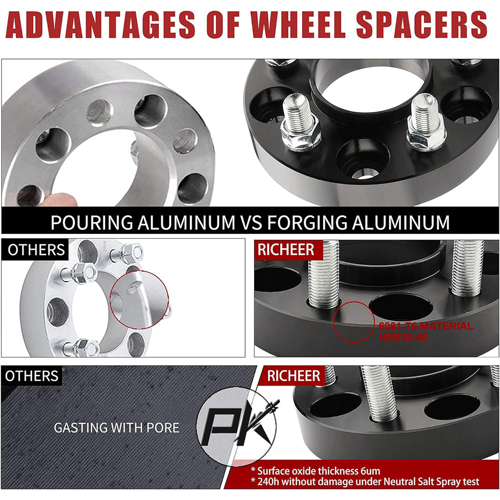 Richeer 5x120mm Hubcentric Wheel Spacers for Chevy Camaro and Compatible Models