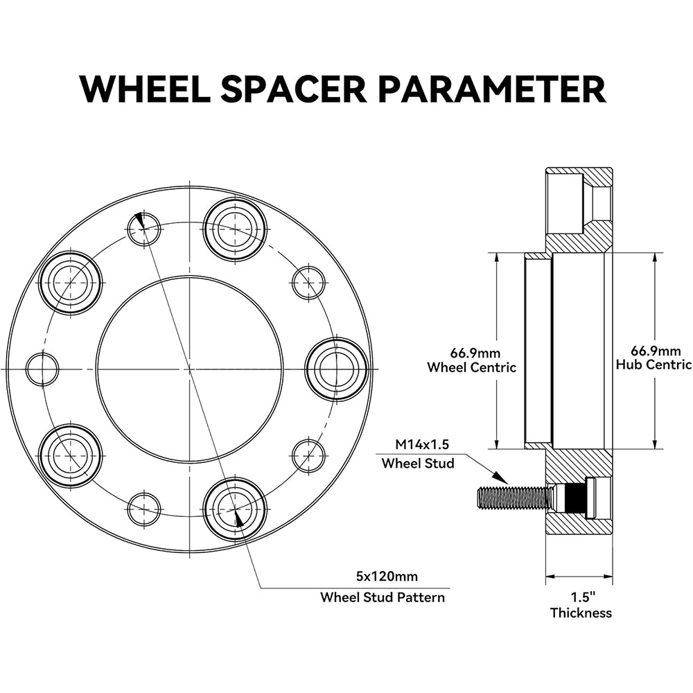 Richeer 5x120mm Hubcentric Wheel Spacers for Chevy Camaro and Compatible Models