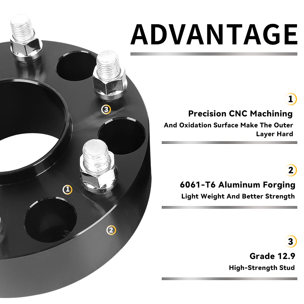 Richeer 6x5.5"(6x139.7) Hub Centric Wheel Spacers  Fits 2019+ Ram 1500- 2" Thick Black