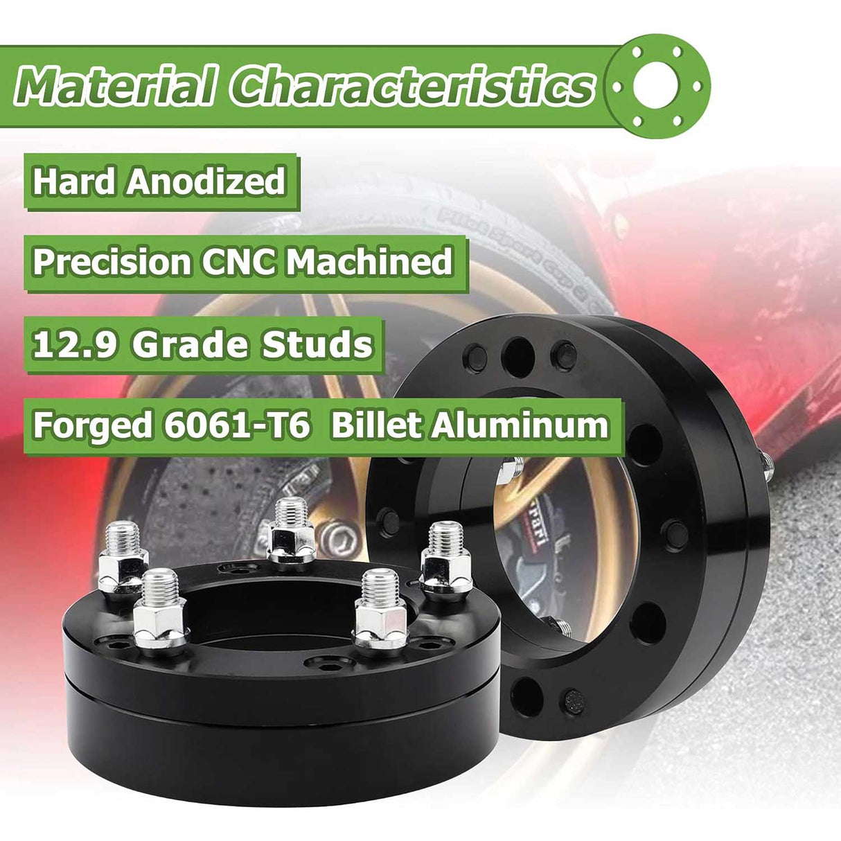 Richeer 6x5.5" to 5x5.5" Wheel Adapters for Off-Road Vehicles (Chevy, GMC, Cadillac, Ram & More)