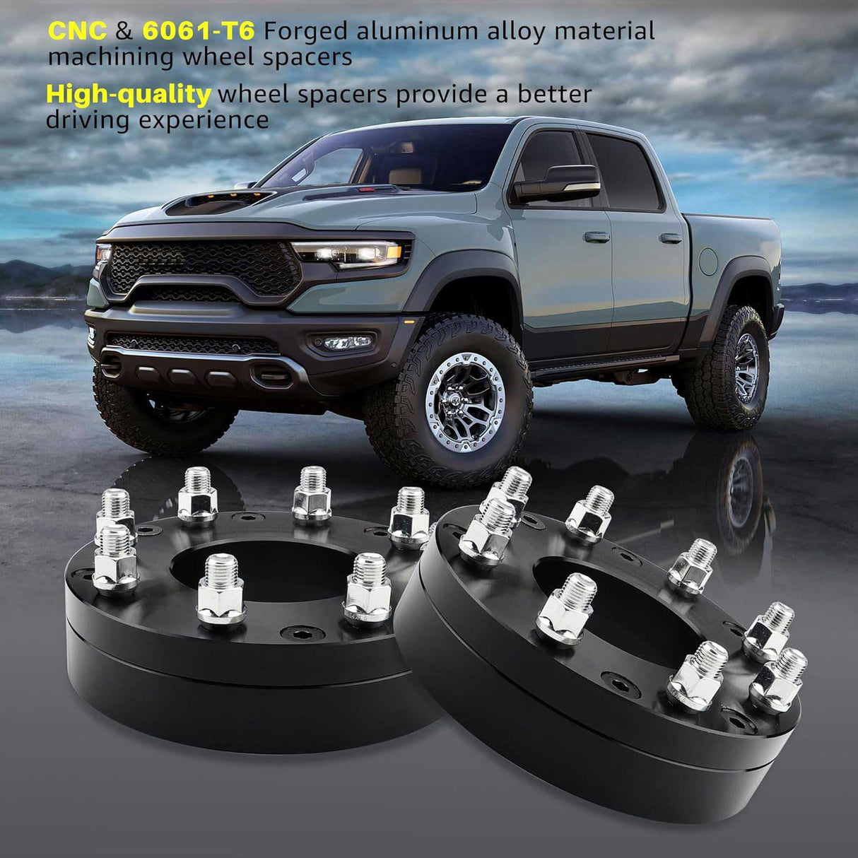 Richeer 6x5.5"-8x6.5" Wheel Adapters for 6 To 8 Lug Off-Road Vehicles(Chevy, Ford, Cadillac,Ram & More)