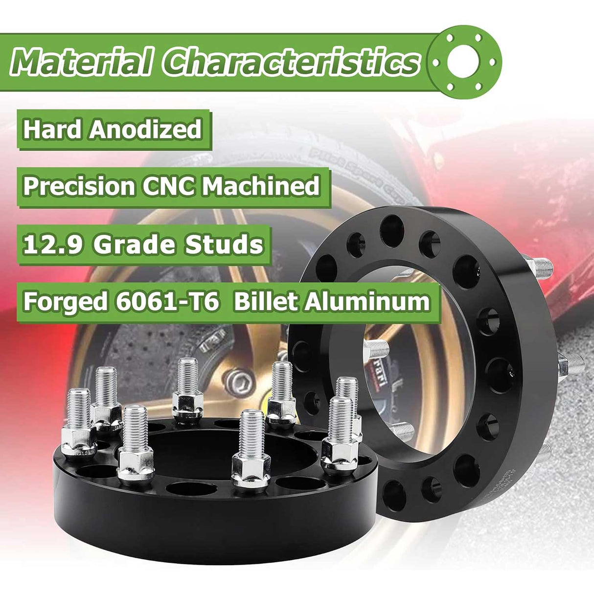 Richeer 8x6.5" to 8x170mm Wheel Adapters for Off-Road Vehicles (Chevy, GMC, Ram & More)