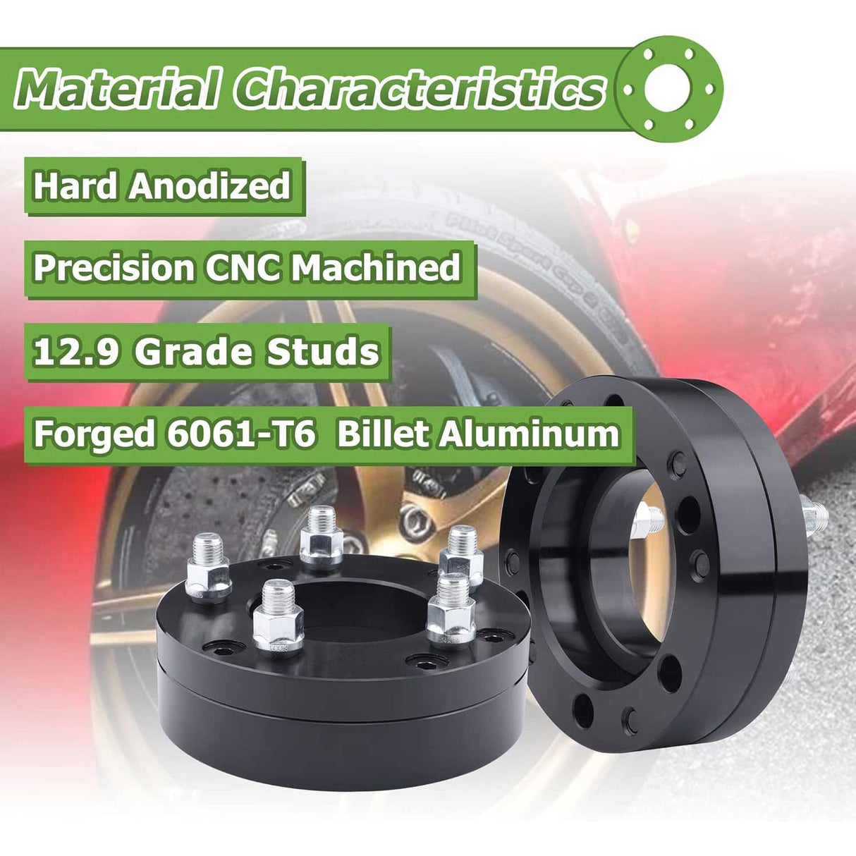 Richeer 6x5.5" to 5x5" Wheel Adapters for Off-Road Vehicles (Chevy, GMC, Ram, Jeep & More)