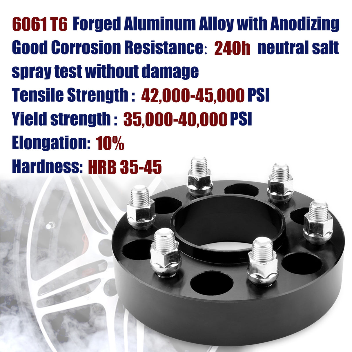 Richeer 6x5.5" Hub Centric Wheel Spacers Fits 2021+ Ford Bronco 2019+ Ranger (No Bronco Sport Fitment)-1.5" Thick Black