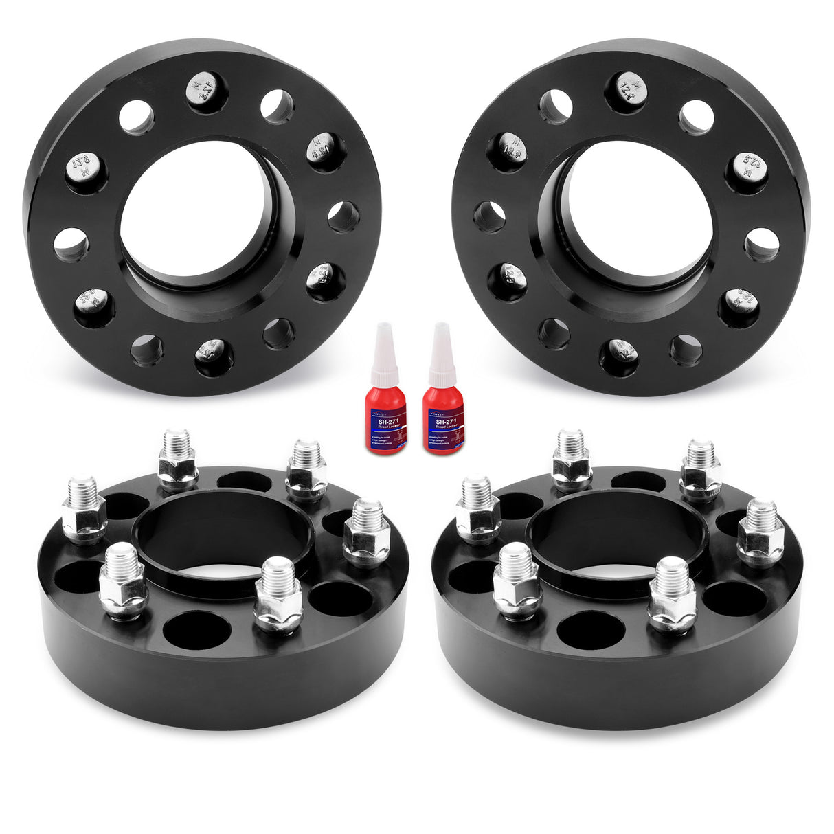 Richeer 6x5.5" Hub Centric Wheel Spacers Fits 2021+ Ford Bronco 2019+ Ranger (No Bronco Sport Fitment)-1.5" Thick Black