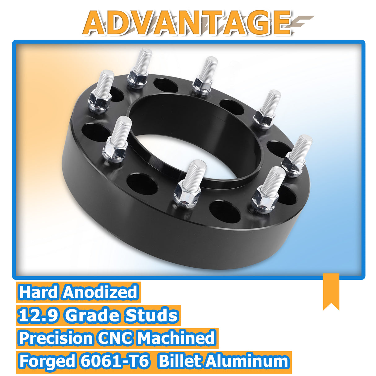 Richeer 8x200mm Hub Centric Wheel Spacers Fits 2019+ Ram 3500 2003+ Ford F350 Dual Rear Wheel Vehicles No Lip-2" Thick Black