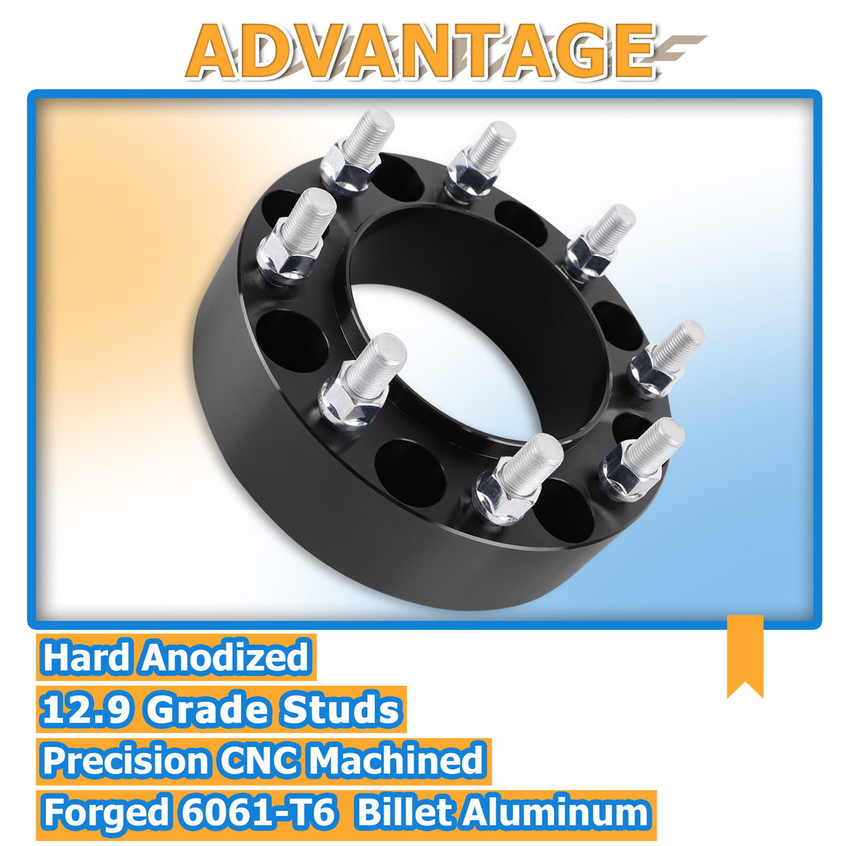 Richeer 8x170mm Hub Centric Wheel Spacers Fits 2003+ Ford F250 F350 Super Duty Single Rear Wheel | 03-05 Dually Rear Wheel Front-2" Thick Black