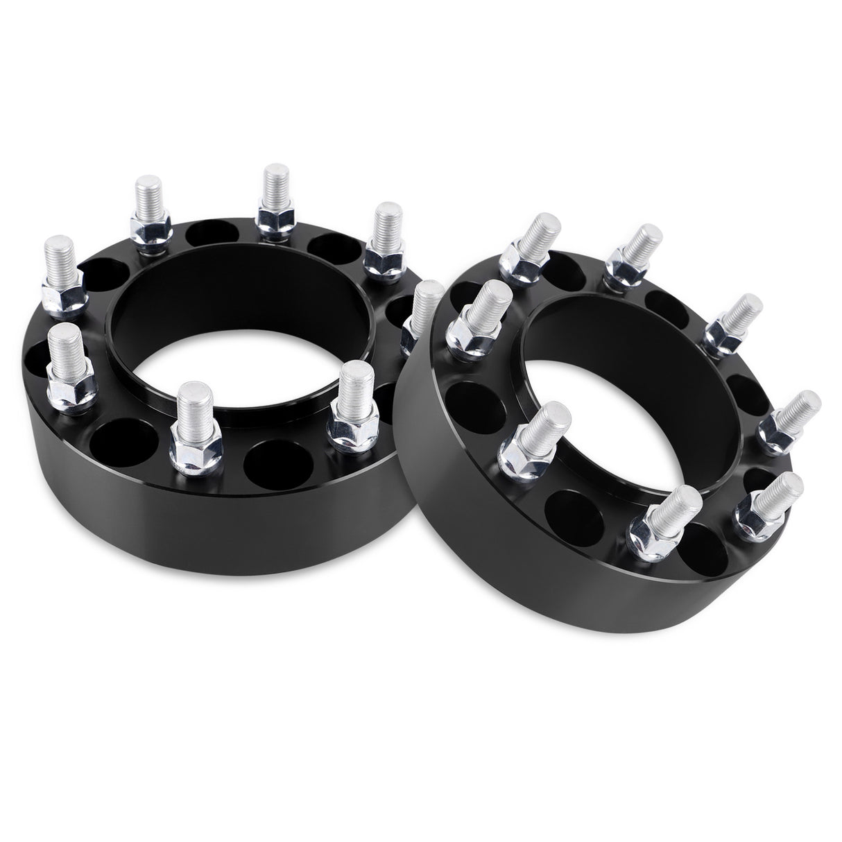 Richeer 8x170mm Hub Centric Wheel Spacers Fits 2003+ Ford F250 F350 Super Duty Single Rear Wheel | 03-05 Dually Rear Wheel Front-2" Thick Black