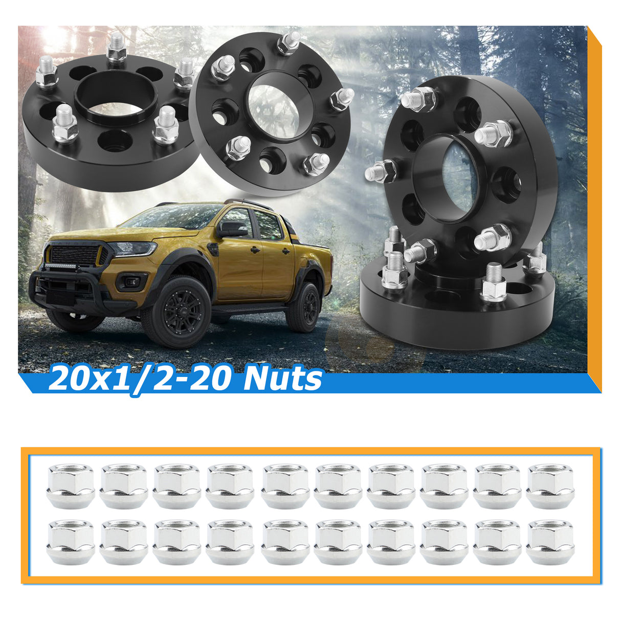 Richeer 5x4.5" to 5x5.5" Hub Centric Wheel Adapters for Jeep