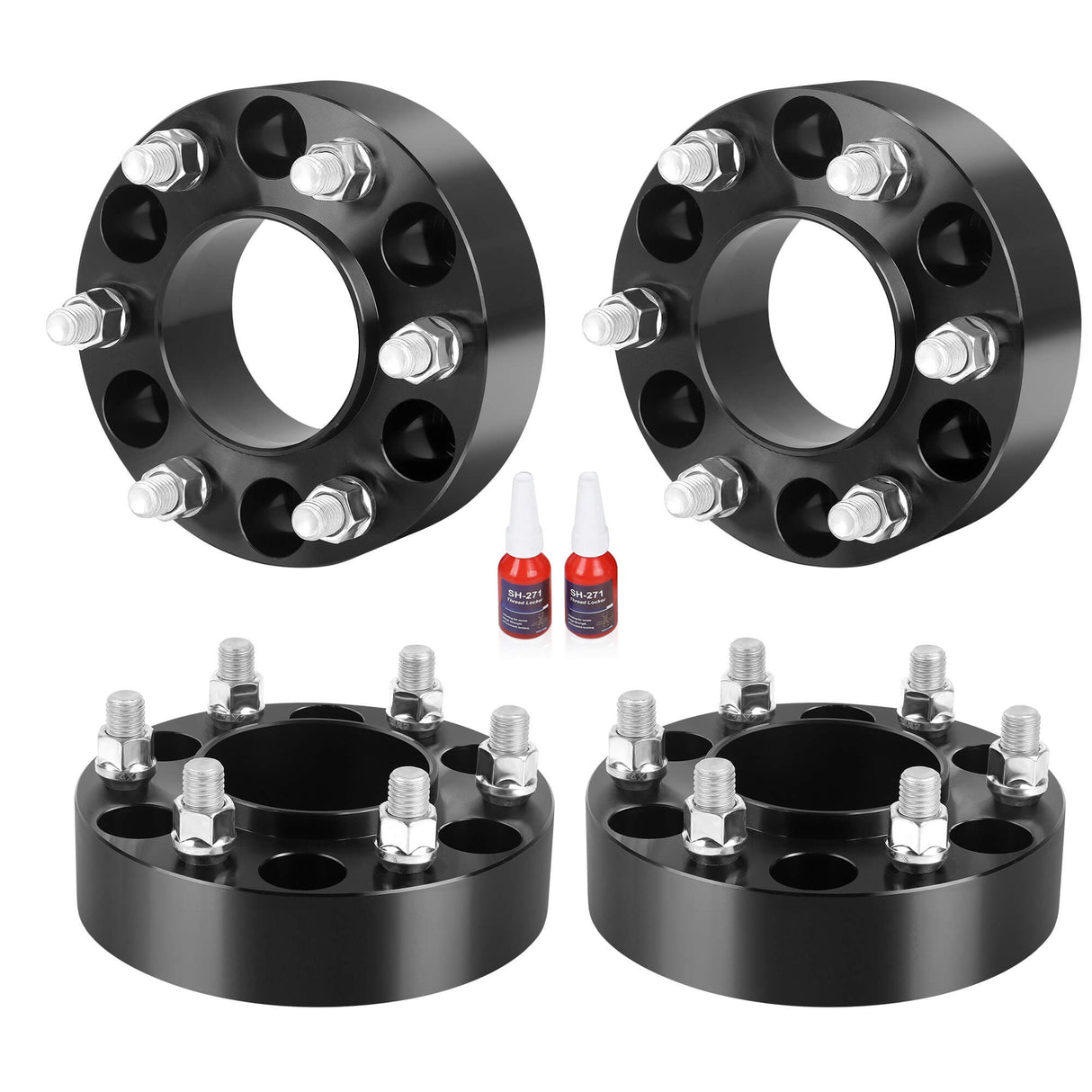 Richeer 6x5.5" Hub Centric Wheel Spacers 95.2mm Hub Fits 2024+ Toyota Tacoma 2022-2025 Toyota Tundra 2023+ Toyota Sequoia -1.5" Thick Black