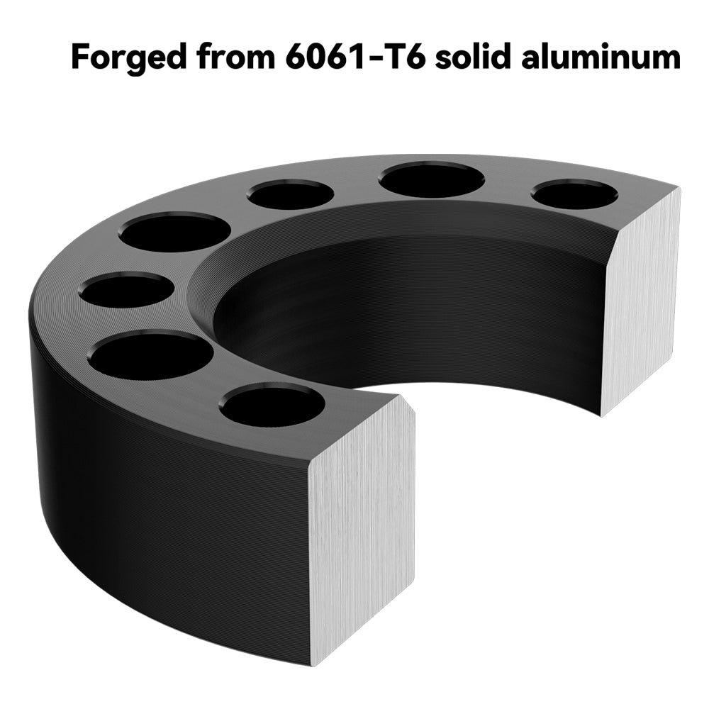 Richeer 6x5.5" Wheel Spacers for Off-Road Vehicles(Chevy, GMC, Cadillac & More)- 2" Thick Black