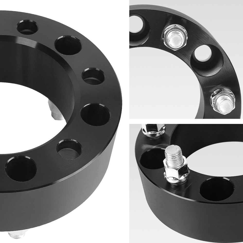 Richeer 6x5.5" Wheel Spacers for Off-Road Vehicles(Chevy, GMC, Cadillac & More)- 2" Thick Black