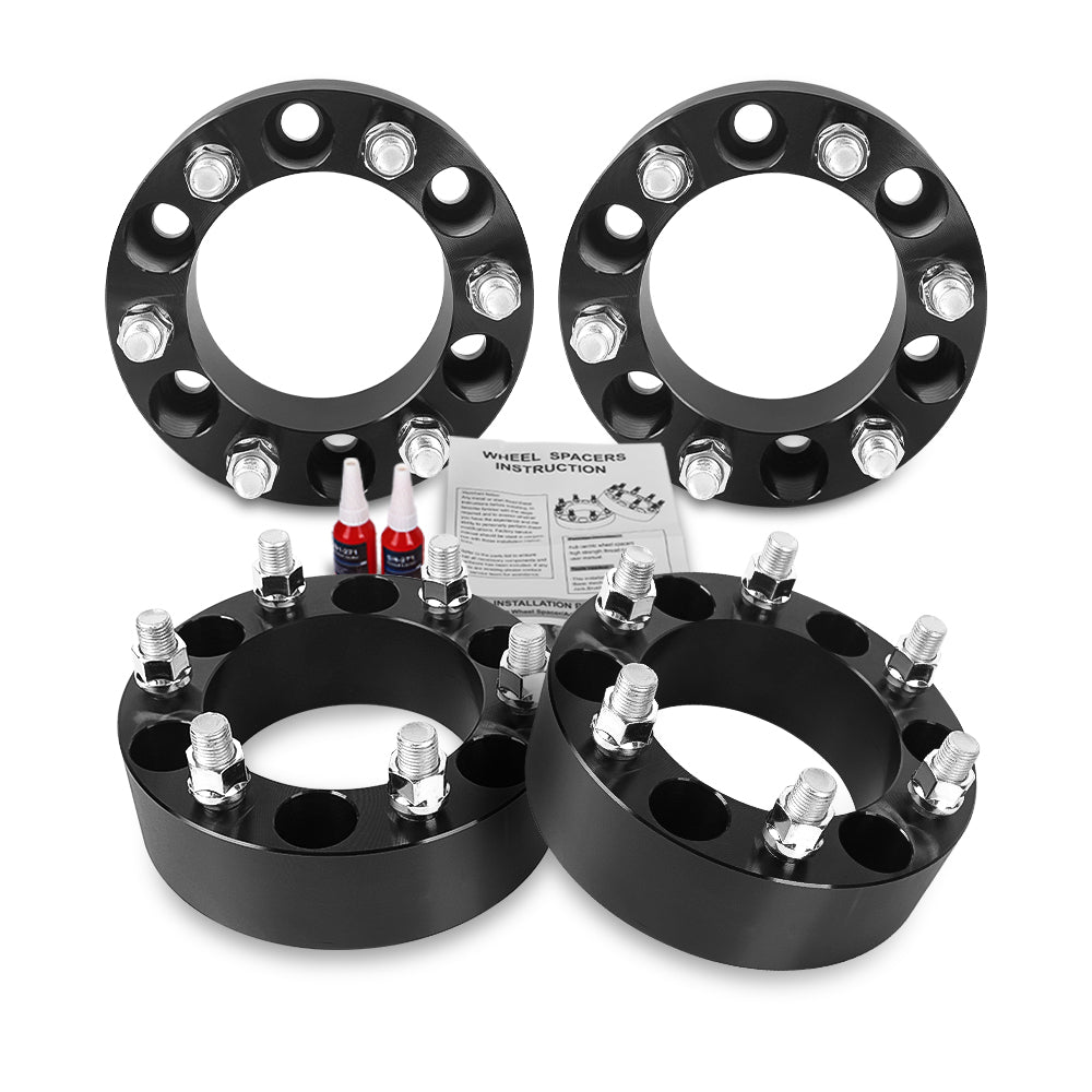 Richeer 6x5.5" Wheel Spacers for Off-Road Vehicles(Chevy, GMC, Cadillac & More)- 2" Thick Black