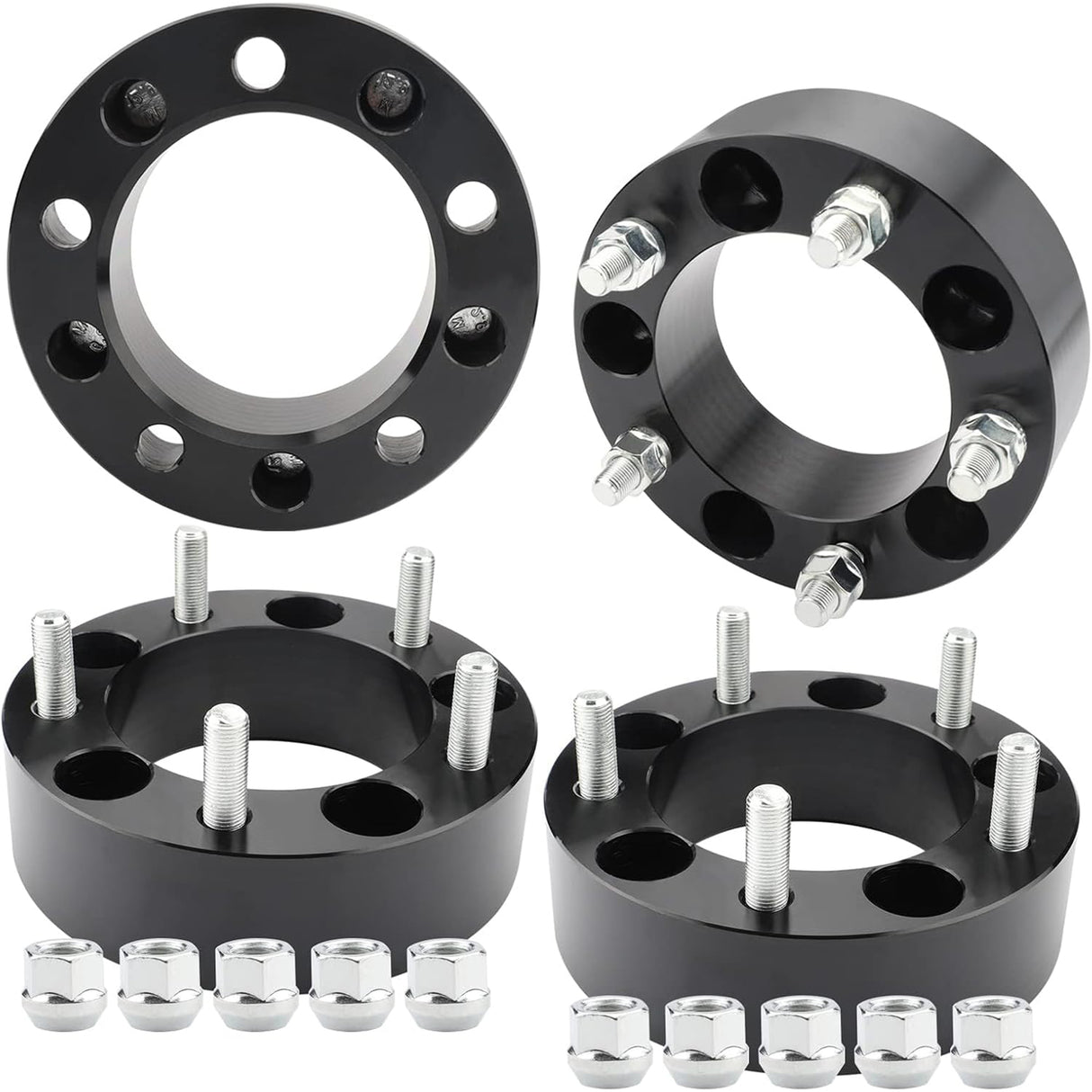 Richeer 2PCS 5*5.5-5*5.5 Wheel Spacers with 108mm Hub Bore & 1/2" Studs