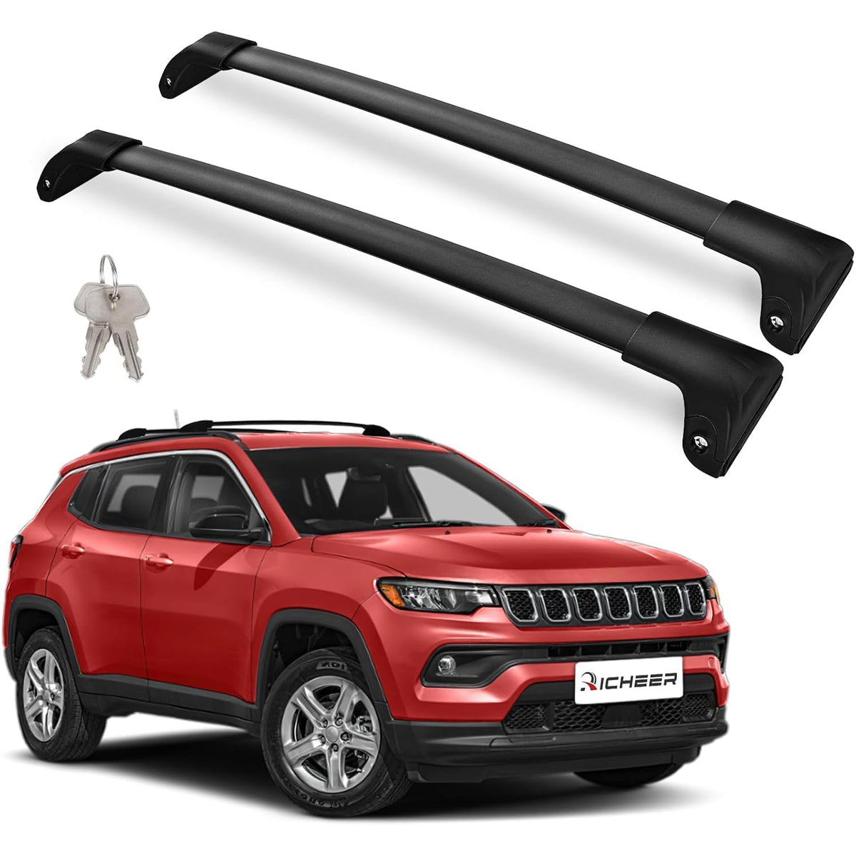 Richeer 300LBS Lockable Roof Rack Cross Bars for 2018-2025 Compass
