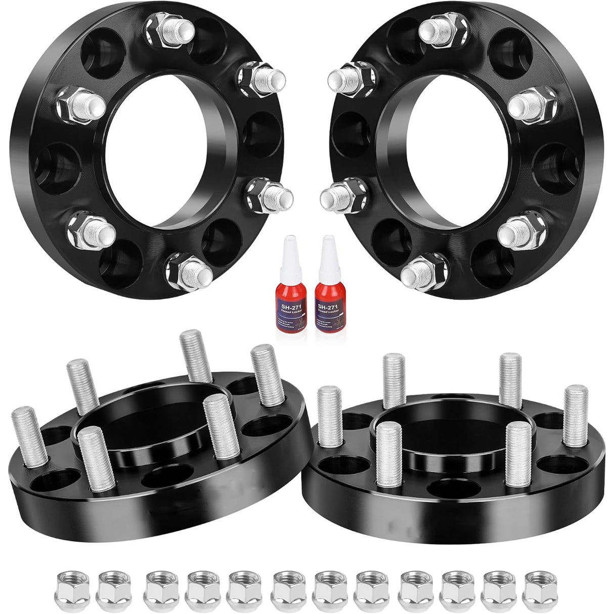 Richeer 6*5.5-6*5.5 Wheel Spacers with 14x1.5 Studs & 95.2mm Center Bore