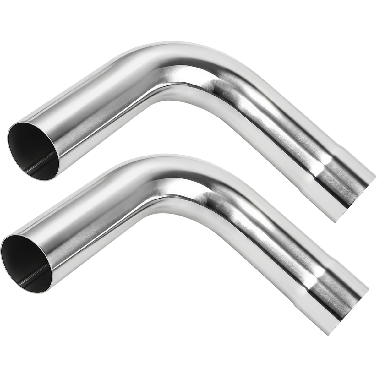 Richeer 3" O.D. T304 Stainless Steel Exhaust Pipe 90 Degree Elbow (2PCS)