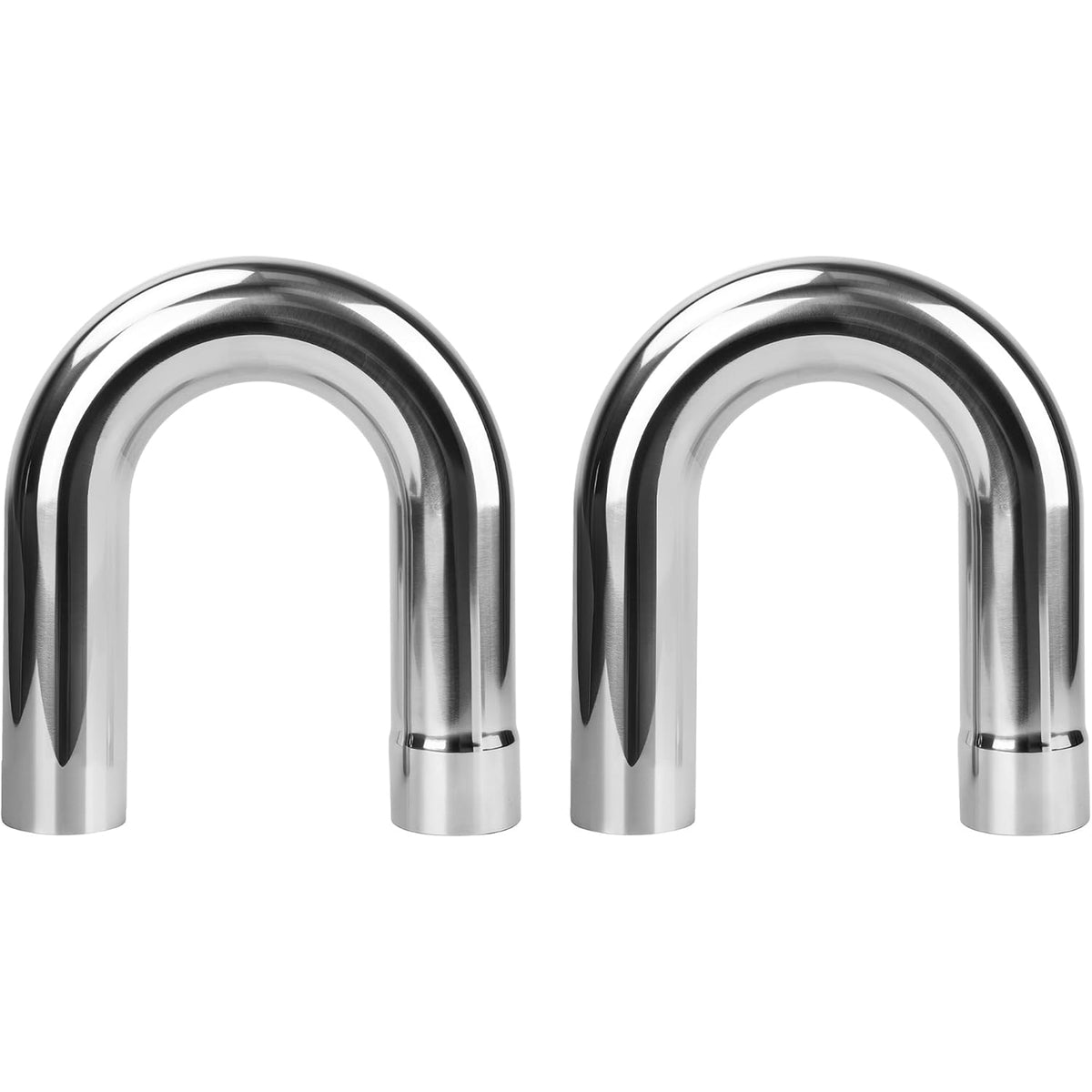 Richeer 2.5 inch O.D. Stainless Steel U Bend 180 Degree Exhaust Pipe (2PCS)