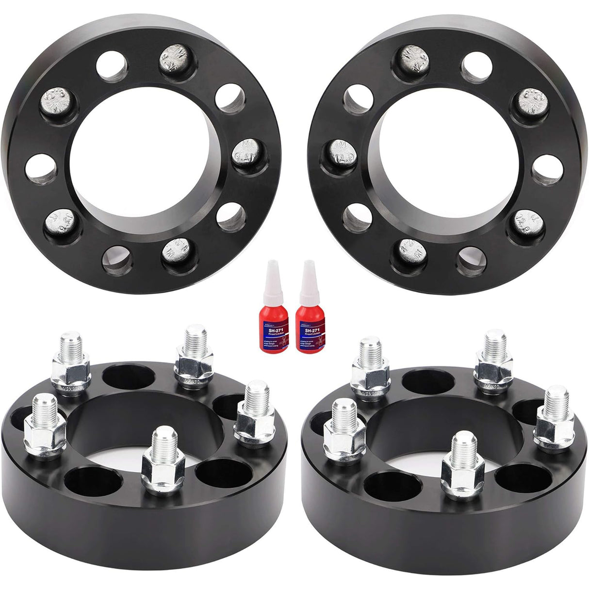 Richeer 5x4.5 to 5x5 Wheel Adapters – 1.25" Hubcentric Spacers for Jeep, Ford, Mustang, Explorer with 1/2-20 Studs & 71.5mm Bore