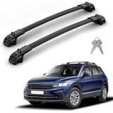 Richeer 330LBS Roof Rack Cross Bars for VW Tiguan 2018-2026 (Not for Limited) & Taos 2022-2026,Lockable Heavy Duty Aluminum Cross Bar Modified Tie-Down Loops for Cargo Racks Rooftop Luggage Carrier